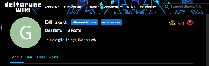 Gil's profile with all three of the above badges.