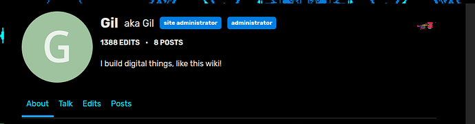 The Malius Page Apprentice badge in Gil's profile.