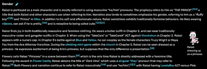 Ralsei Gender section draft 2