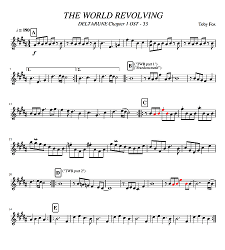 THE WORLD REVOLVING with Gaster's Theme highlighted