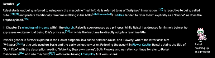 Ralsei Gender section draft