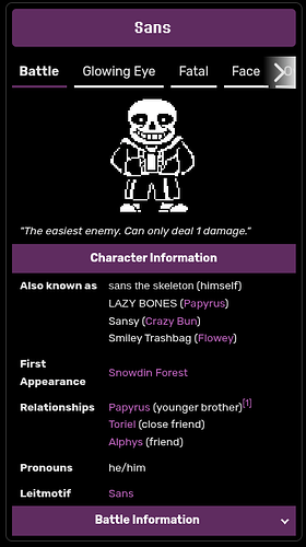 New look of the Sans infobox.