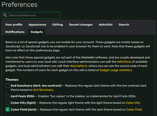 Deltarune Wiki themes - 2nd Sanctuary, April Fools 2026, Cyber City, Cyber Field