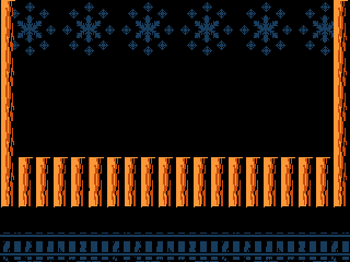 Christmas themed Super Mario Bros 3 airship on a railroad