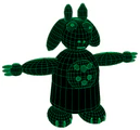 A wireframe view of 3D Toriel's model.