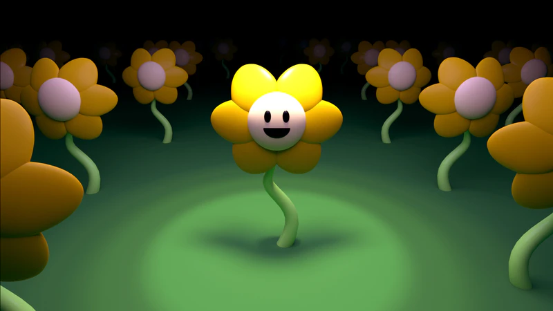 File:Flowey artwork Steam card.jpg - The Undertale Wiki