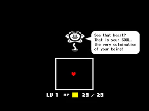 Flowey screenshot introducing SOUL.png