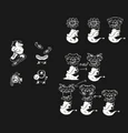 Fiche de référence et de concepts de sprites de Limande Cheloue.