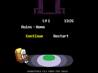 Start menu after sparing Toriel.