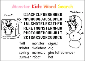Monster Kidz Word Search screenshot Nightmare.png