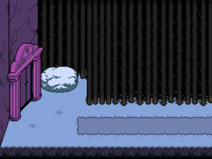 Snowdin Forest location Ruins door.png