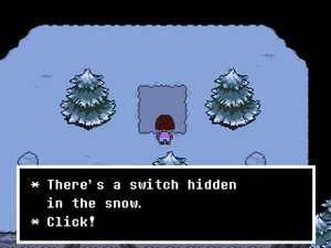 Snowdin Forest screenshot Snow Puzzle switch.png
