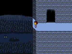 Snowdin Forest screenshot tiny house.gif