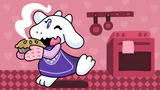 Toriel on a Steam trading card.