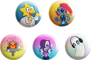 UNDERTALE Anime Friends Button Set merch.png