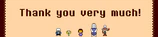 "Thank you very much!" notice