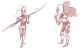 Concept art of Undyne by Temmie Chang.